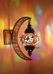 Mozaik Aplik Lamba Hilal Dekoratif Duvar Otantik Aplik Yarım Ay